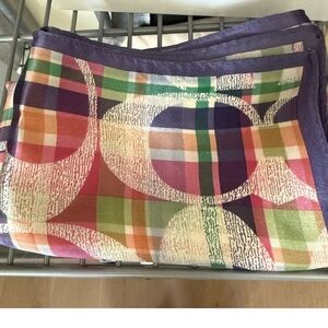 Reserved Coach Poppy Madras plaid C Print Scarf